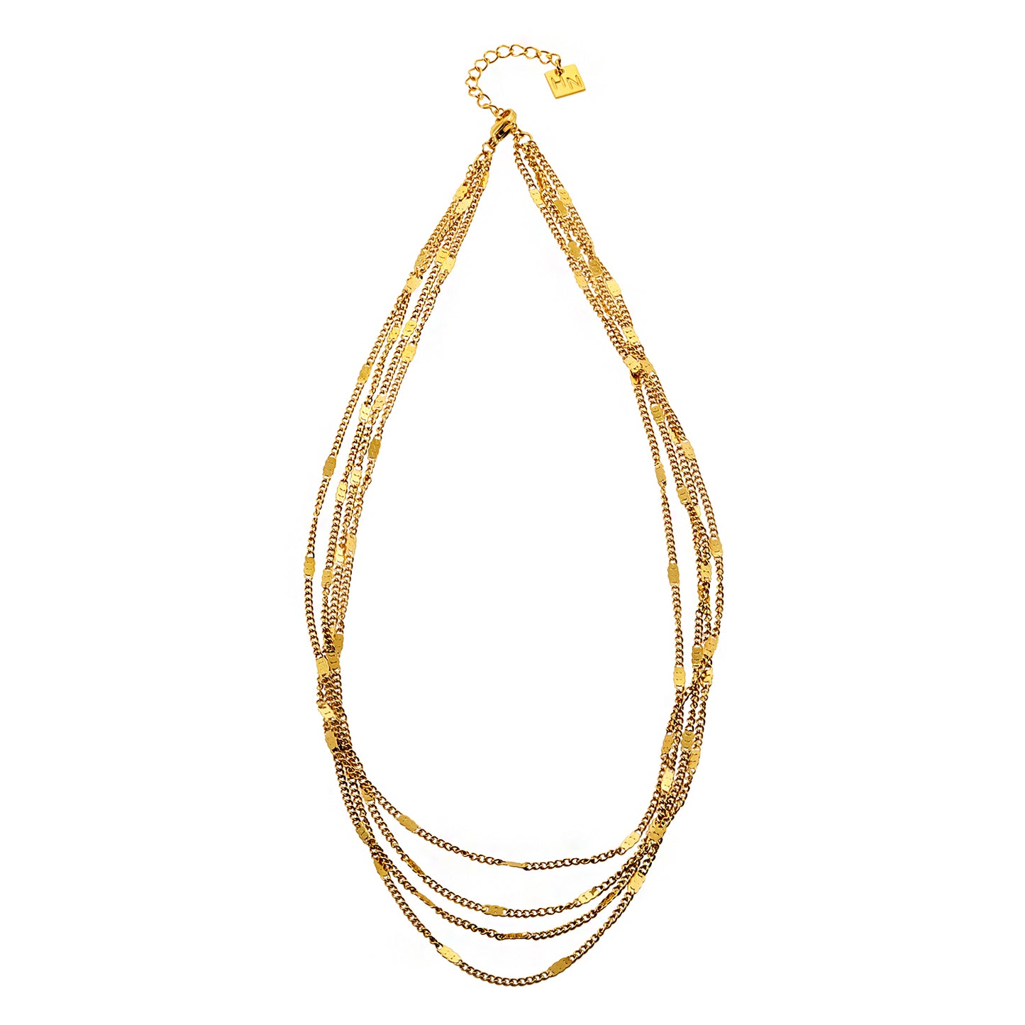 MORIA: Layered Luxe 4-Strand Chain Necklace