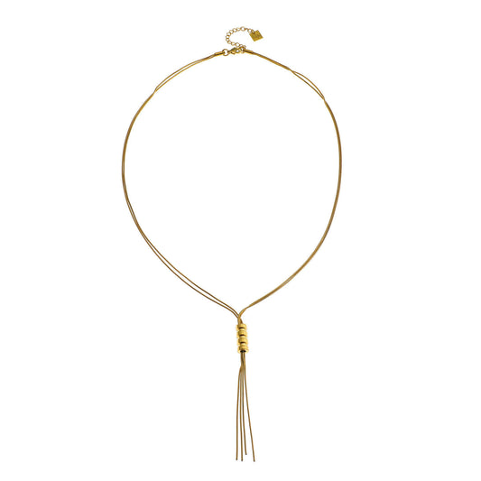 Style TELMA 202201: Lariat Style Multi Stranded Necklace.