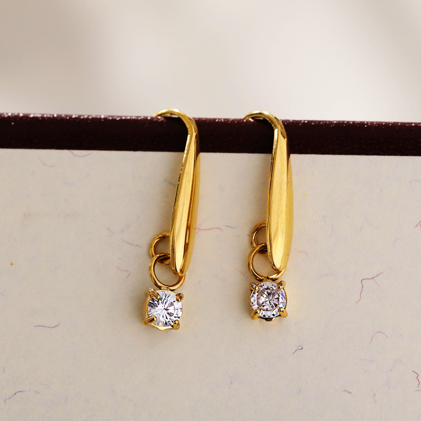 hackney-nine | hackneynine | Style AITANA 71210: Vintage-inspired Tear Drop Earrings with Solitaire Zirconia Gemstone