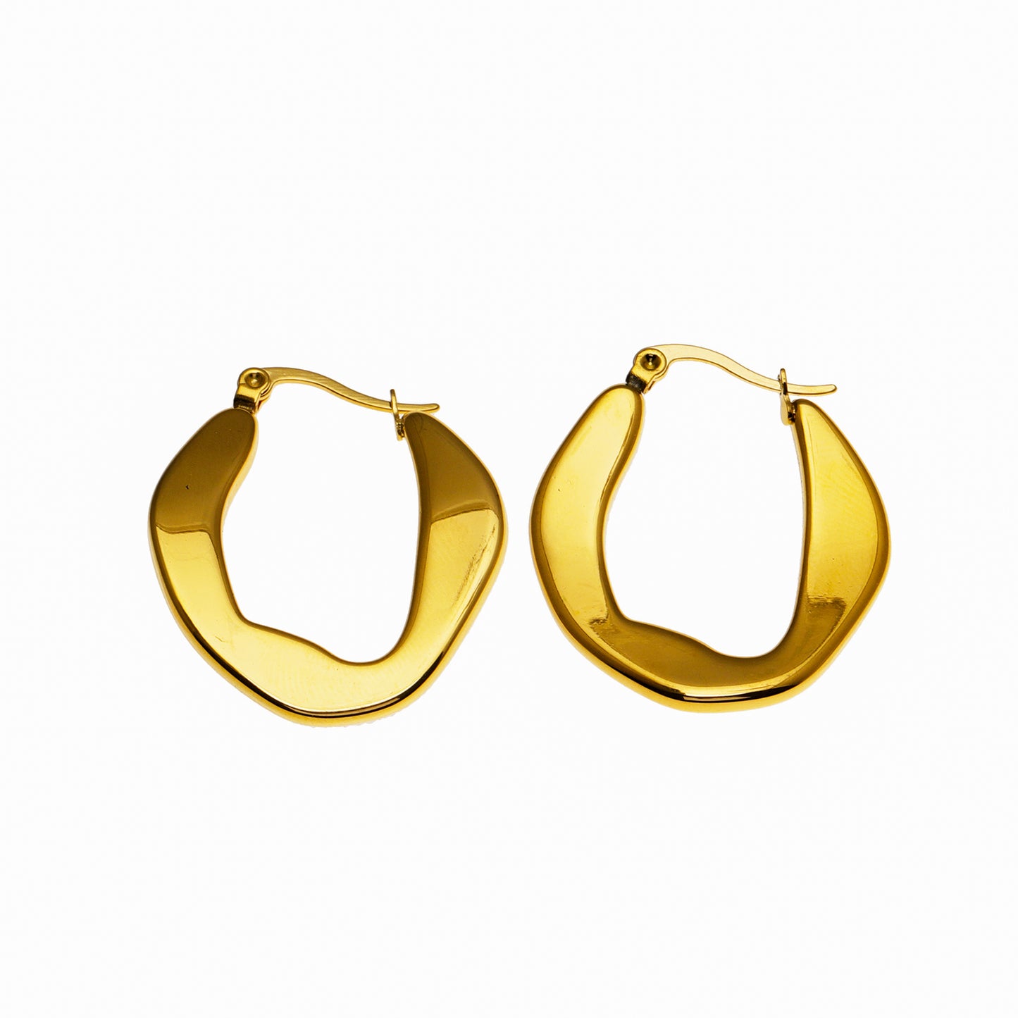 CALIXIA "Sculpted Sophistication: Discover the Allure of Geometric Irregular Hoop Earrings!".