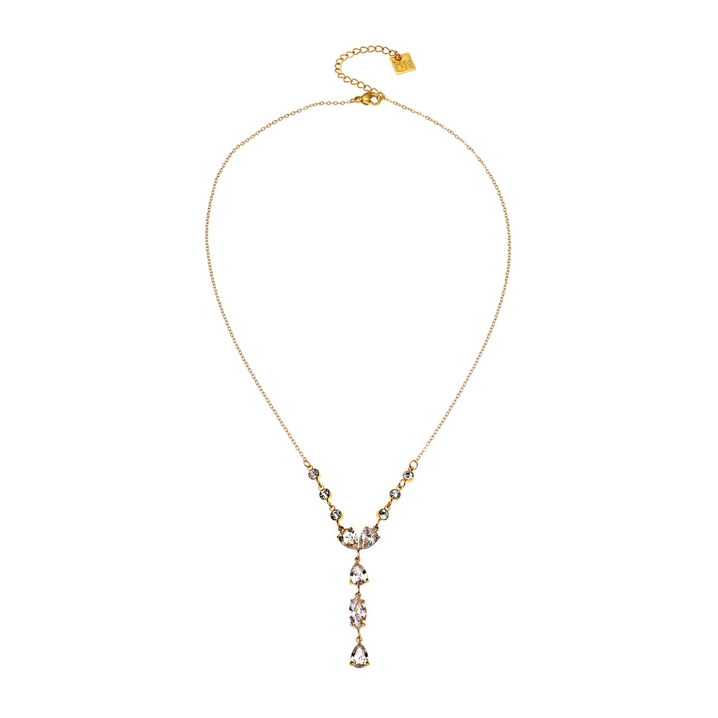 Style BUCKIE:  Multi Pendant Zirconia Chain Necklace