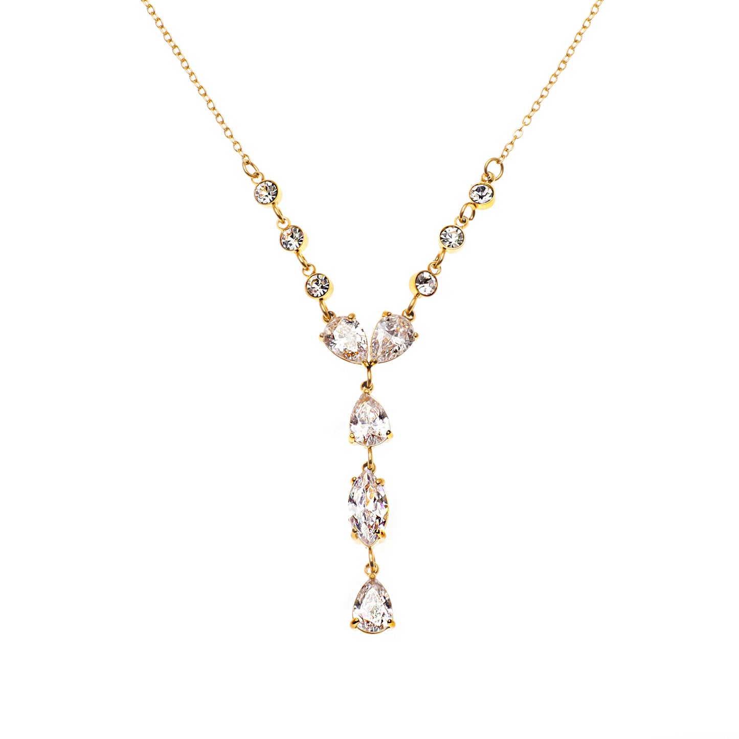 BUCKIE Multi Pendant Zirconia Chain Necklace