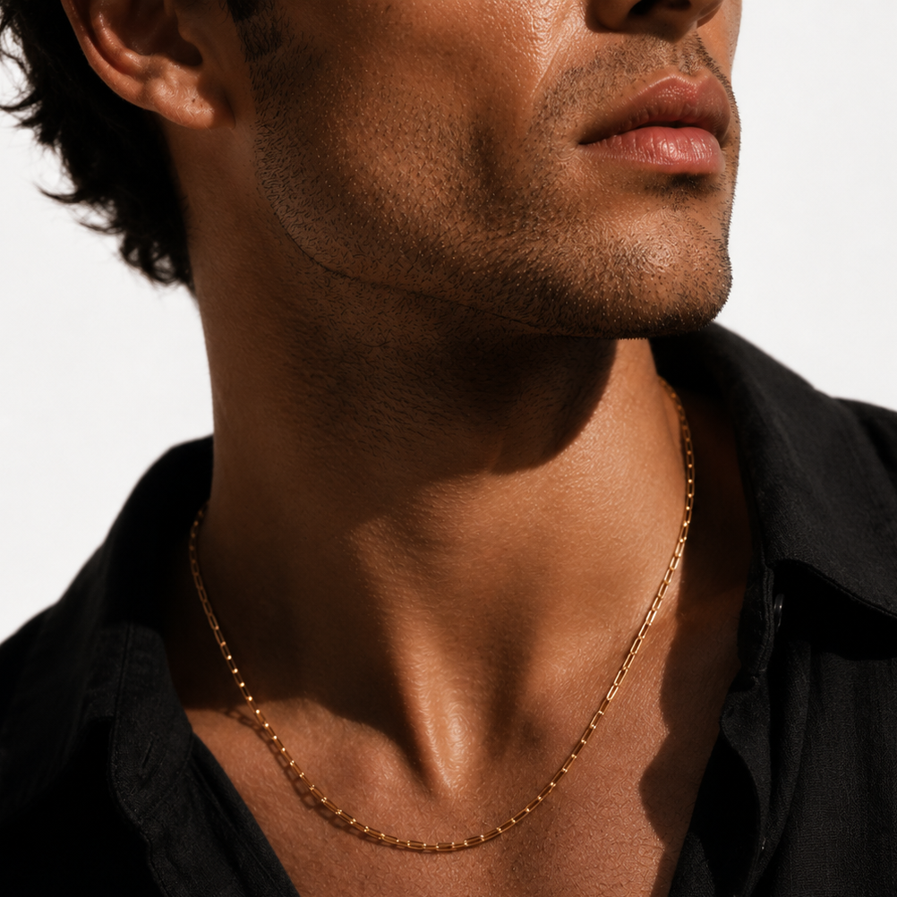 PENINA Gold: Dailywear Essential Mini Paper-Clip Chain Necklace