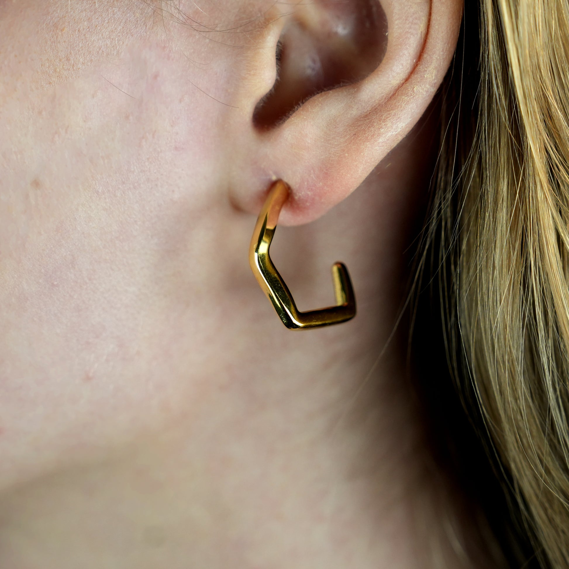 Style: BOJANA 122232 Geometric Shaped 'AM to PM' Hoop Earrings.
