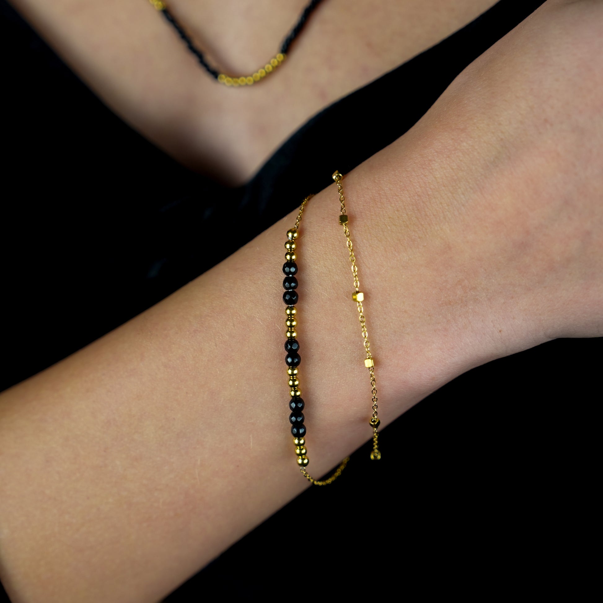 black-gold-bracelet | hackney-nine | hackneynine | necklace | hoops | bracelets | earrings | charms | studs_earrings | jewellery | jewellery-store | shop-jewelry | gold-jewellery | silver-jewellery | dressy_jewellery | classy_ jewellery | on_trend_jewellery | fashion_ jewellery | cool_jewellery | affordable_jewellery | designer_jewellery | vintage_jeweler | gifts-for-her | gifts-for-mum | gifts-for-girls | gifts-for-females