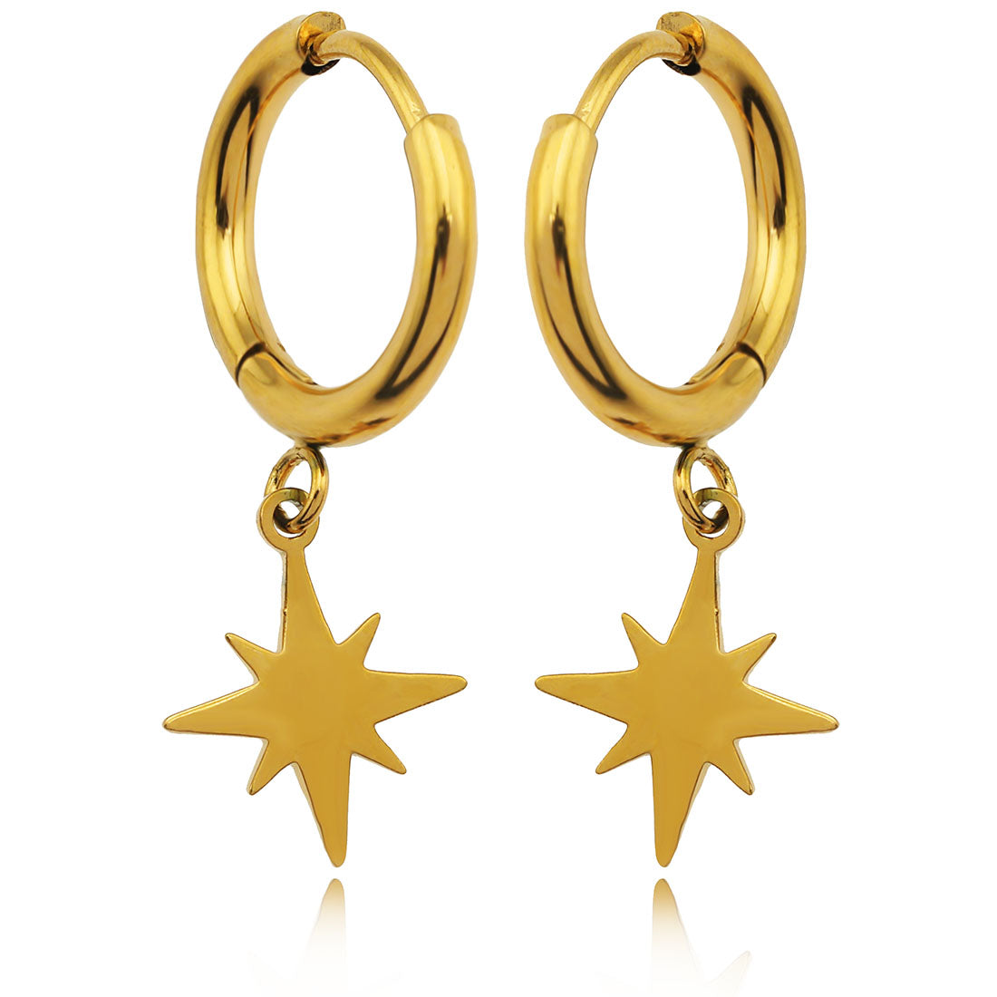 KAYLIN: Mini Hoops with Star Charm Earrings