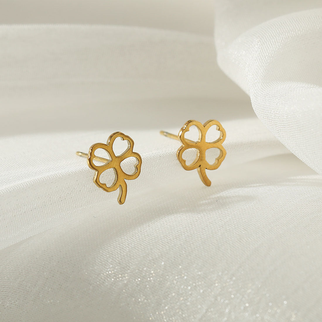 stud_earrings | stud_earrings | ear_stack | affordable_jewelry | dainty_jewelry | stainless_steel_jewelry | 18K_gold_jewelry | gold_dipped_jewelry | gold-jewelry | lucky_jewelry | four_leaf_clover_jewelry | clover_jewelr