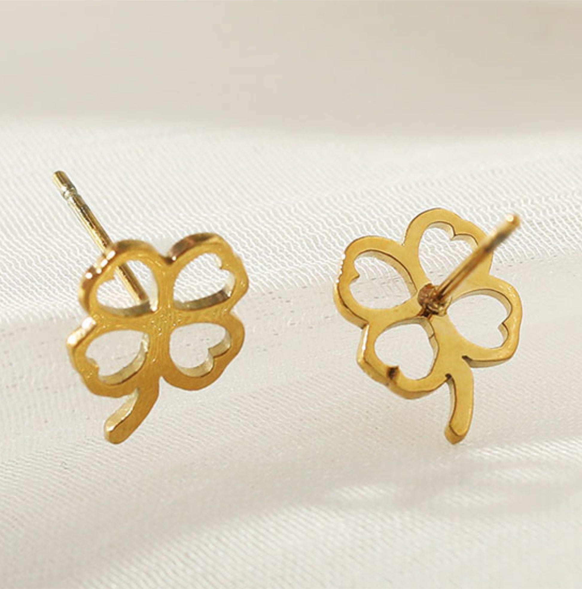 stud_earrings | stud_earrings | ear_stack | affordable_jewelry | dainty_jewelry | stainless_steel_jewelry | 18K_gold_jewelry | gold_dipped_jewelry | gold-jewelry | lucky_jewelry | four_leaf_clover_jewelry | clover_jewelr