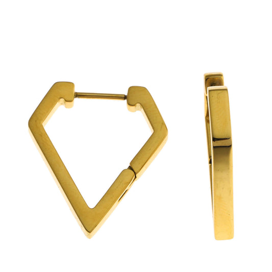 Style: CAGLIARI 1222239 Triangle Shaped Contemporary Hoop Earrings