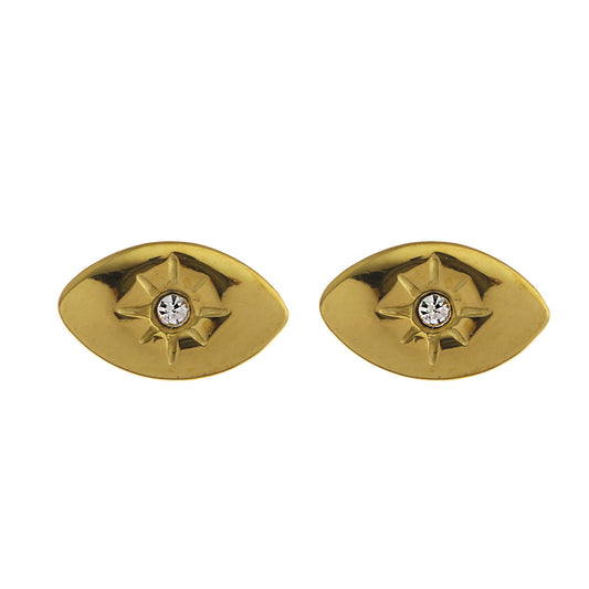 oval-stud-zirconia-embedded stud-earrings