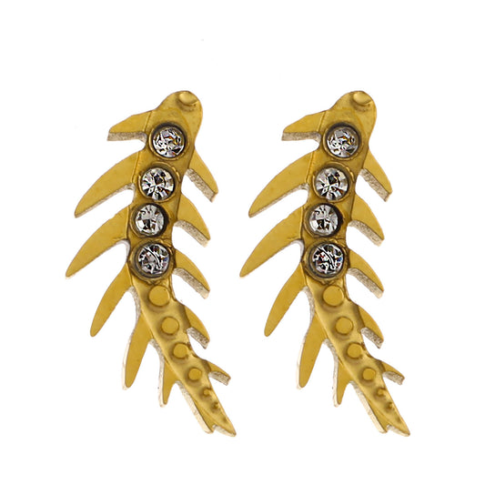 Style: EBBA 122203 'Flying Meteor' Curved Shaped Zirconia Stud Earrings.