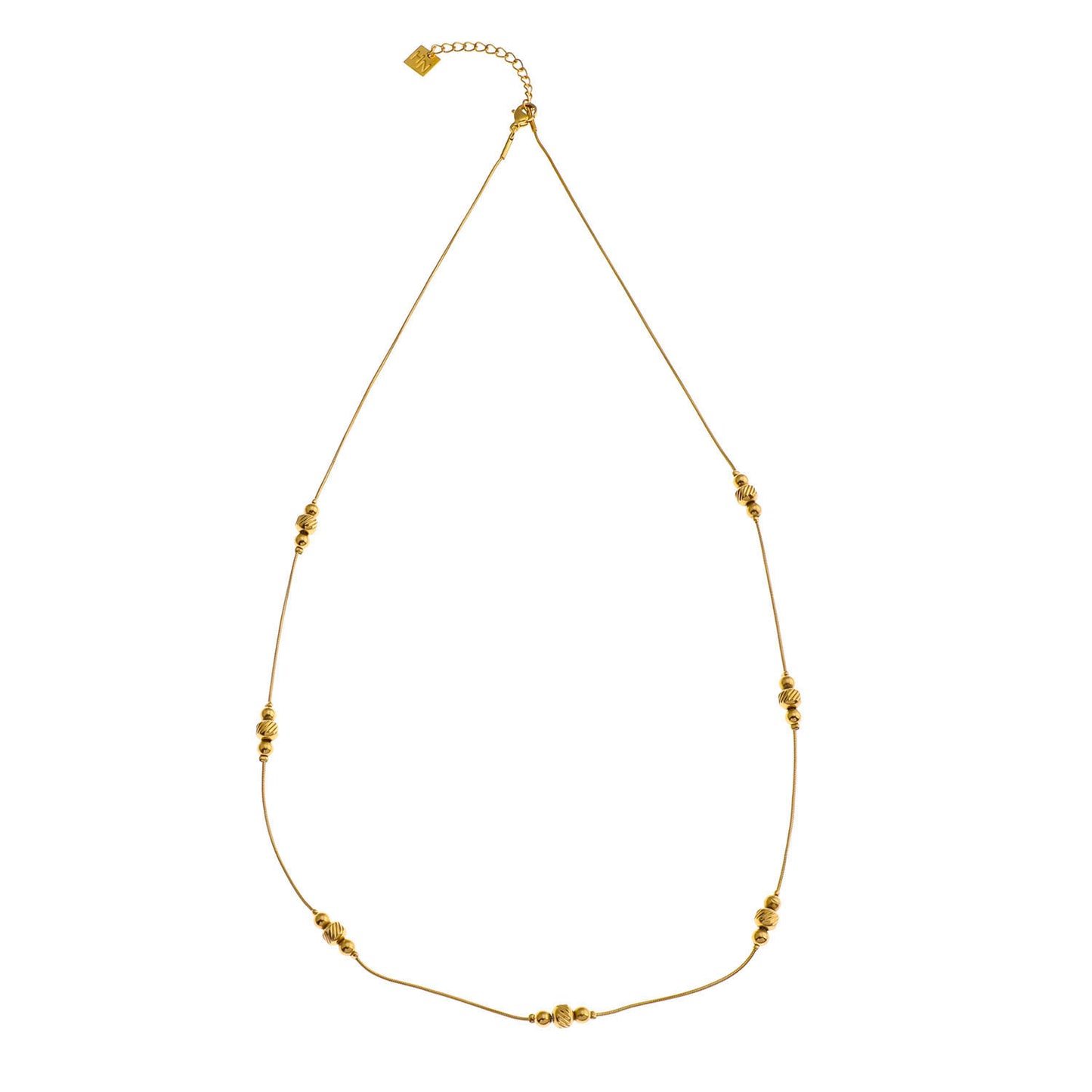 Style: PAULINA 202206 Delicate Beaded Chain Necklace.