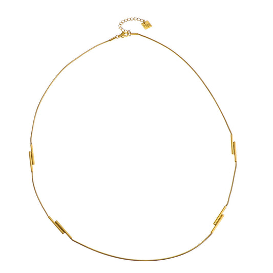 PEDRINA Duo Stick Detail Gold Chain Necklace