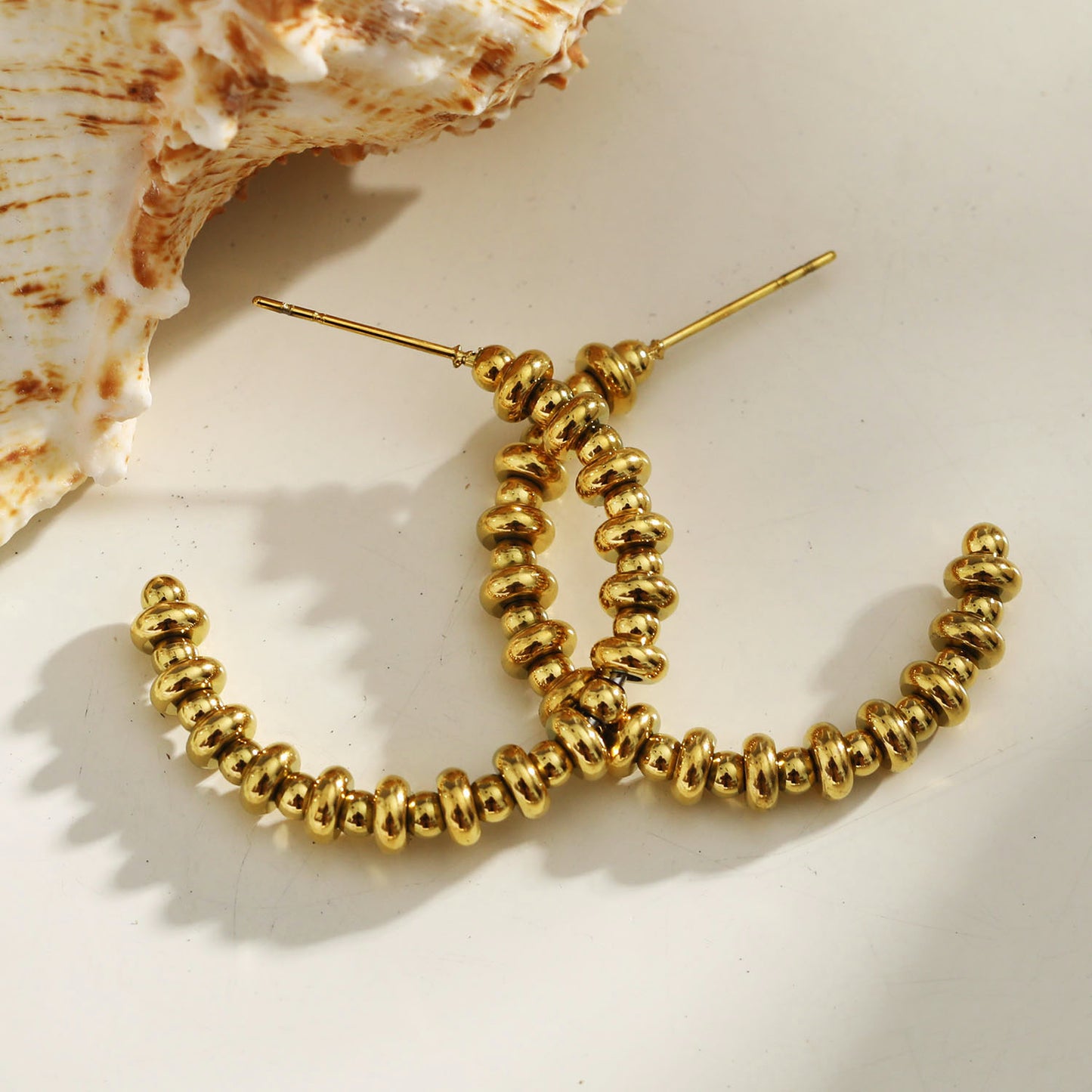 ACCADIA Beaded Hoop Gold Earrings