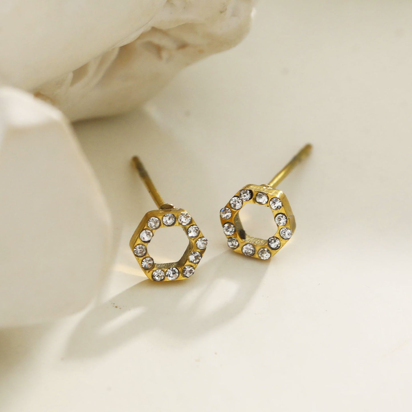 ELSA Hexagonal Zirconia Stud Earrings