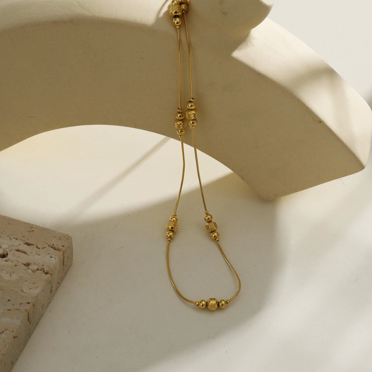 Style: PAULINA 202206 Delicate Beaded Chain Necklace.