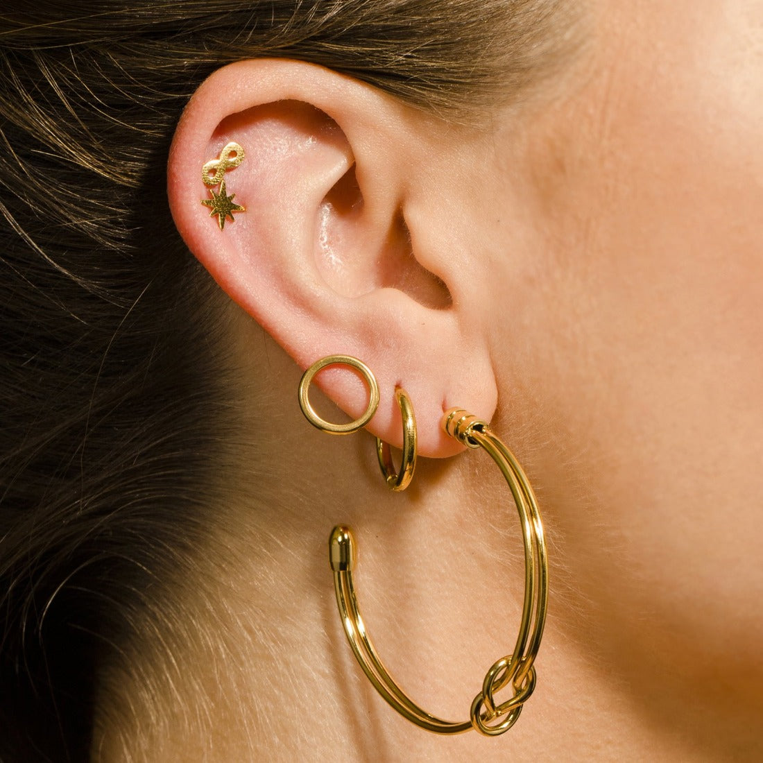 GABRIELLA Classic Mini Gold Hoop Earrings