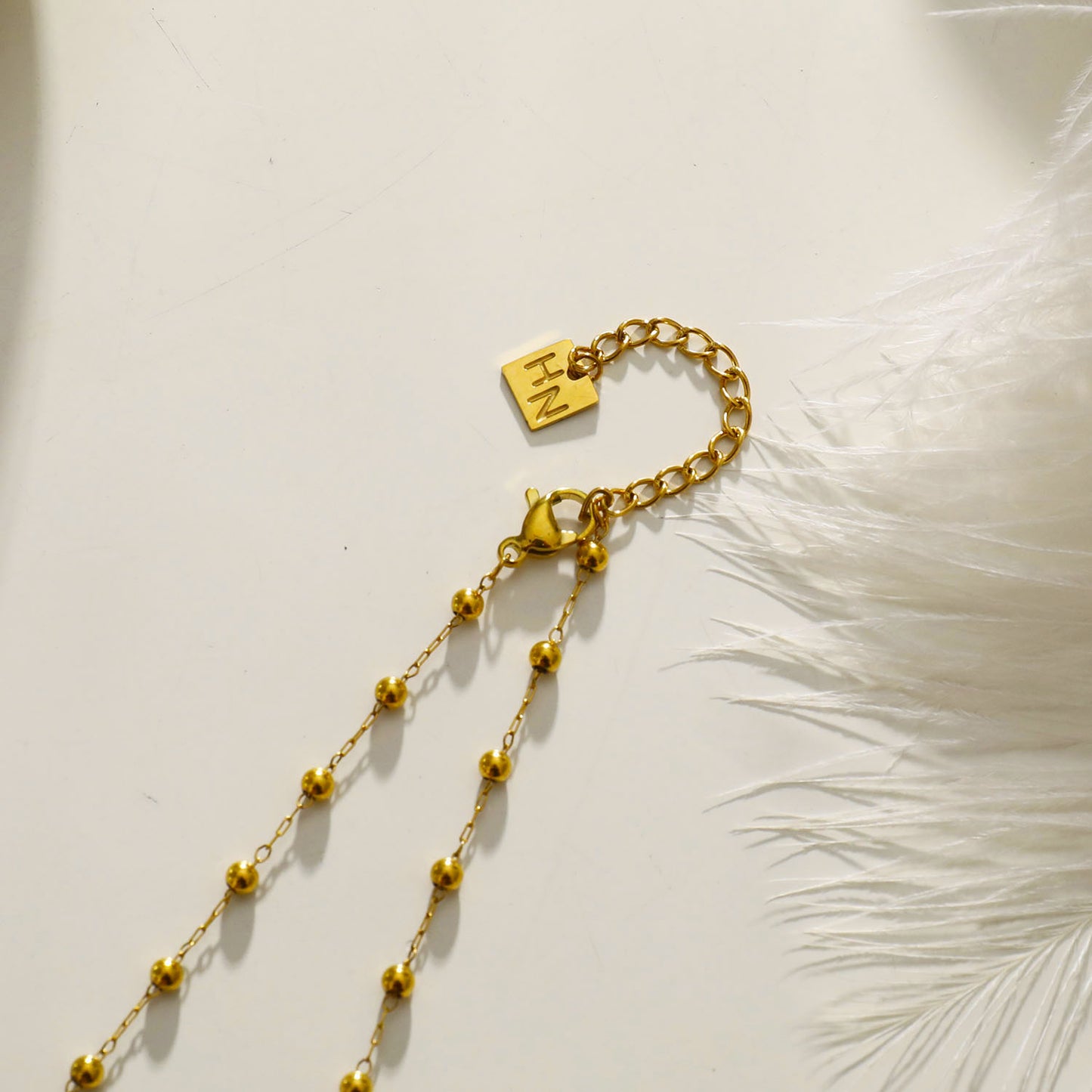 Style: SANTA CRUZ 22107 Black Onyx and Gold Beaded Chain Necklace.