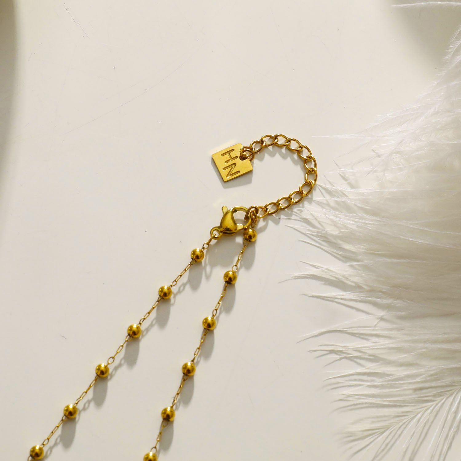 Style: SANTA CRUZ 22107 Black Onyx and Gold Beaded Chain Necklace.