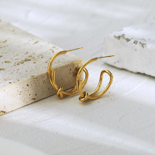 Savannah Red Reversible Triangle Earrings