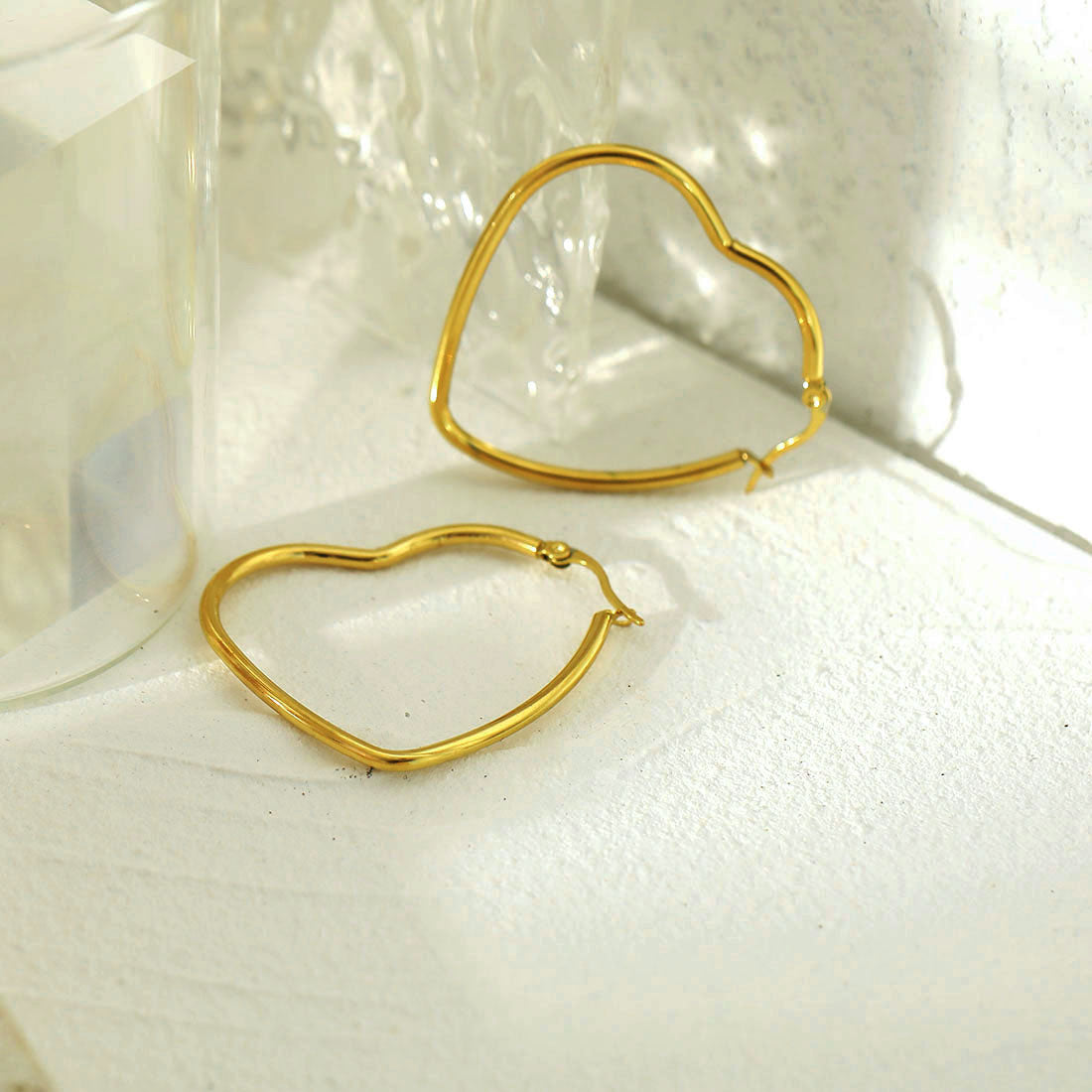 TUMBLE: Heart Shaped Hoop Earrings