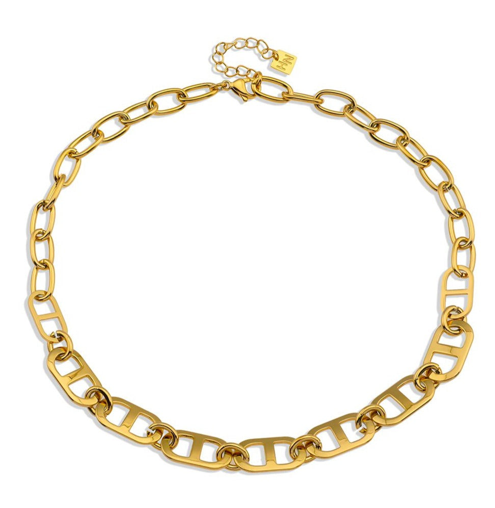 ZOIE: Duo Chain Link Statement Necklace